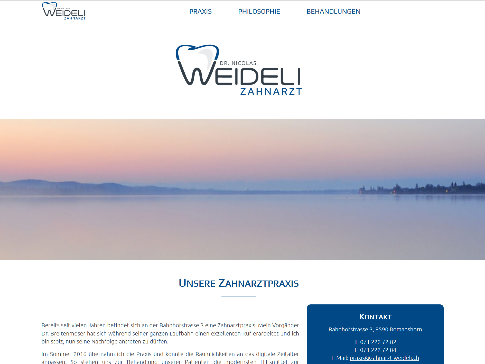 Zahnarzt Dr Weideli Modernes Webdesign Lightstone Media